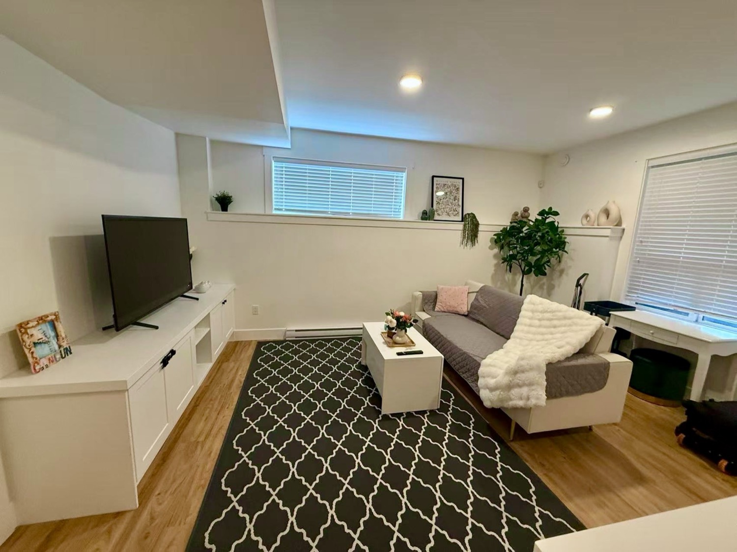 Staged living room after a turnover